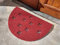 TappetoSuMisura Deco Fiori Rosso Mezzaluna Zerbino Ingresso Antiscivolo Drenante Lavabile Ad Acqua al 100% 80x50 cm