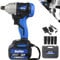 1/2 Drive High Torque Wrench Gun Kit, 420Nm Electric Cordless Impact Wrench18V Vehicle Wheel Wrench Gun LED Light Design 3200RPM with 6.0AH Li-Battery and 4 Sockets(14mm/17mm/19mm/21mm)