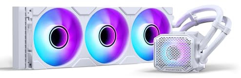PHANTEKS Glacier One 360M25 Gen2 AiO Wasserkühlung Weiß – 360mm Radiator, 3x M25 Gen2 D-RGB Lüfter, leise Pumpe mit 20 dB(A), VRM Lüfter, PWM, optimierter Airflow, langlebige Schläuche, RGB-Steuerung