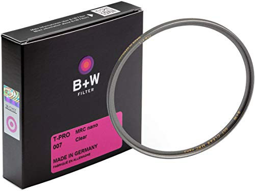 B+W 007 Schutz-Filter, Clear Filter (82mm, T-Pro, Titan-Finish, MRC Nano, 16x vergütet, super slim, Premium)