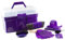 PFIFF 100576 Putzkiste mit Inhalt, Kinderputzbox, 6-teiliges Putzzeug für Kinder, Pferdepflege, Lila