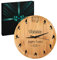 Maverton Vintage Wanduhr + Aufdruck - mit AA-Batterie betrieben - Durchmesser: 26cm - Uhr aus Bambus - Holz - Geschenk für Männer zum Geburtstag - Fußball