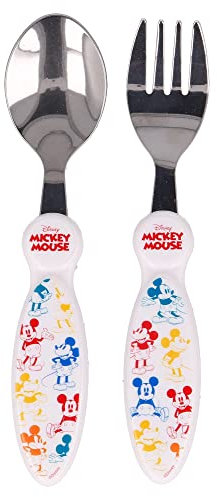 Stor 8412497601288Métallique Ménagère 2-Pièces Ensemble, Mickey Mouse Véritable Original
