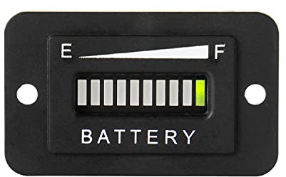 Yooreal Misuratore Batteria 48v, Indicatore Di Batteria Per Batteria Al piombo Acido (Tipo di Trojan non incluso) Alimentato Club Car Trailer di viaggio Muletto Scrubber Lavasciuga Pavimenti Moto