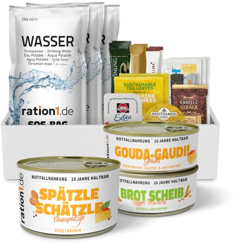 ration1 EPa Käsespätzle, Notfallnahrung 10 Jahre haltbar | Einmannpackung, Notration, Langzeitnahrung, Fertiggerichte, Fertigessen, Camping und Outdoor