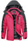 KEFITEVD Damen Skijacke Warm Gefüttert Wasserabweisend Winterparka Multi-Taschen Angeln Mountainbike zum Skifahren Snowboarden Gefüttert Allwetterjacke Rosenrot L