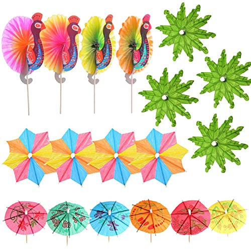 Belvanr Cocktail Parapluies 150 Pièces Décorations de Cocktail,Bâtons de Parapluie en Papier Boissons Parasols pour Cocktail Mini Parasols pour Les Boissons pour Les Décorations de Fêtes
