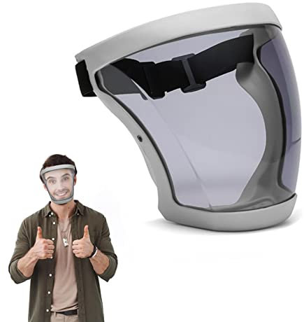 JIAHUA Vollgesichtsschutz Maske, Face Shield Protection Anti-Fog Gesichtsvisier Super-Schutz-Gesichtsschild Anti-Staub-Vollgesichtsschutz, Tröpfchen-Spritzschutz Transparente Abdeckung Bestes, Grau