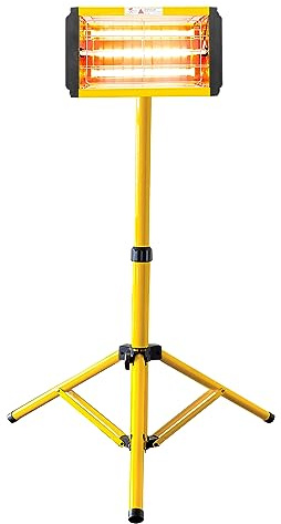 DATOUBOSS 1000w Lacktrockner Infrarot Lackhärtungslampe Trockner Strahler 230v Kurzwellen-Infrarotlampe mit Ständer Timing 0-90 Min, Backfläche 350 * 200mm(gelb)