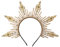 BPURB Gothic Göttin Gold Halo Krone Spike Zip Tie Mary Stirnband Halloween Kopfbedeckung für Damen (Gold-1)