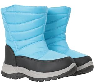 Mountain Warehouse Caribou Junior Kids Snow Boots - Snowproof, Fleece Lining, Warm, Insulated, High Traction Sole - Ideal For Bright Blue Kids Shoe Size 9