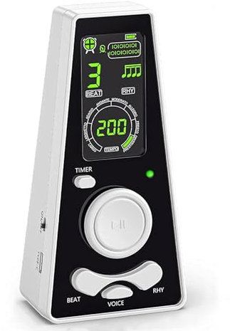 AUPHY Digitales Metronom mit Hochauflösendem Farbbildschirm, Gesang und Zeiteinstellung. Geeignet für Gitarre, Bass, Klavier, Violine, Saxophon usw