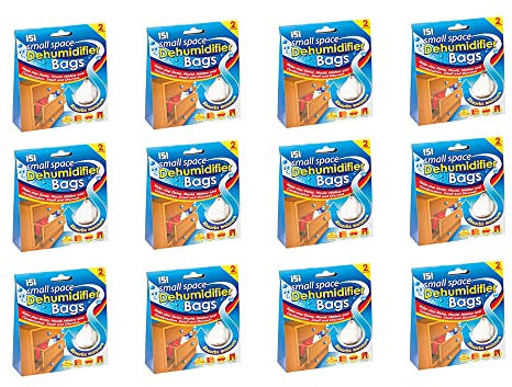 ZOPPER | Pack Of 12 Small Space Dehumidifier Bags | Fragrance Free | Helps Stop Damp, Mould Mildew and Condensation | Small & Discreet | Ideal For Wardrobes, Store, Cupboards, Drawer & Car