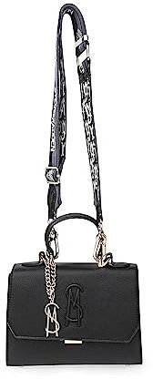 Steve Madden Damen LATTUCA Umhängetasche mit Tragegriff Oben, Schwarz