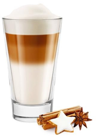 Glasmark KROSNO 1992 Gläser-Set Latte Macchiato 6-teilig Trinkgläser Kaffeegläser Wassergläser Glas für Kaffee Kaffeeglas Trinkglas Spülmaschinenfest 6x300 ml