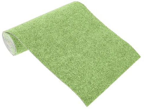 Nadelfilz Teppichboden Selbstliegend, 40 x 200 cm Waschbar Teppich Bodenbelag mit Rutschfest Rücken, Teppich Innen Selbstklebend für Wohnzimmer Schlafzimmer Kinderzimmer Büro Gewerbe (Grün)