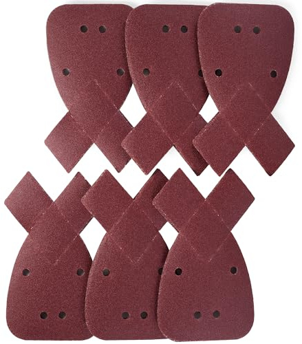 SATC Mouse Sander Pads 30-Piece 120 Grit Mouse Sanding Pads 4 Holes Detail Sander Pads Hook and Loop Mouse Palm Sanding Paper Sandpaper for Mouse Sander