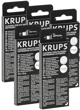 Krups Reinigungstabletten XS3000 für Kaffee- und Espressomaschinen, 5x10 Stück