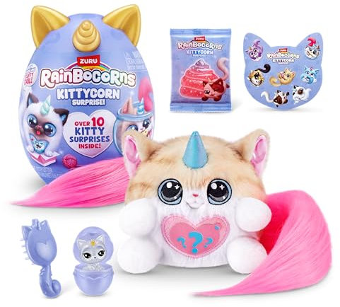 Kittycorn Surprise Serie 3 de ZURU, Juguete de Peluche, Peluche Coleccionable, Slime, Huevos Sorpresa para niñas (21.5 cm), (Norwegian Forest Cat)