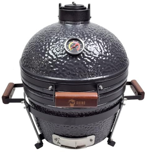 ZStyle Kamado-Grill – Keramikgrill mit Glaskeramik-Kuppel – Holzkohle – Grill & Smoker – Gartenofen (Kamado S – Grau)