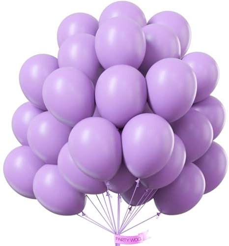 PartyWoo Luftballons Lila Pastell, 50 Stück 12 Zoll Ballons Lila, Lila Luftballons für Ballongirlande oder Ballonbogen als Partydeko, Geburtstagsdeko, Hochzeitsdeko, Babypartydekoration, Lila-Q10