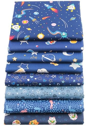 Bastelset Baumwollstoff, Patchwork Stoffe Paket (50x40cm) 7 PCS Stoffpaket Baumwolle Stoff Zum Nähen DIY Stoffstücke set für kinder mädchen Junge(Type G)