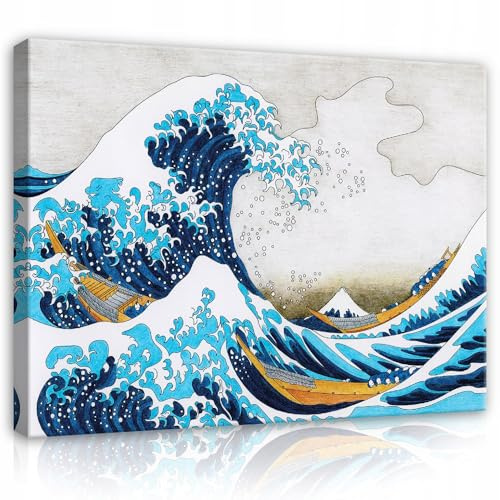 WallArena Leinwand Bilder Die große Welle von Kanagawa 40x30 cm | Leinwandbilder, Bild auf leinwand, Format: 40x30 cm (BxH) - einteilig auf Canvas Leinwand. Das Leinwand Bilder ist in