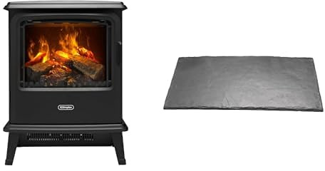 Dimplex Bayport Optimyst Black Electric Stove Fire and Slate Effect Hearth Pad