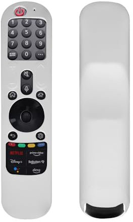 Silicone Protecitve Case Cover for Magic Remote Control for LG AN-MR21GC MR21N/21GA,Smart TV Controller Case Sleeve Holder Protector Skin,with Lanyard (White)