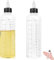 Bottiglia da 250ml, 2 Pezzi Bottiglia Dosatrice, Bottiglie Graduate in Plastica con Tappo a Vite, Bottiglia per Salse Trasparente, Adatte per Dipingere, Cucinare