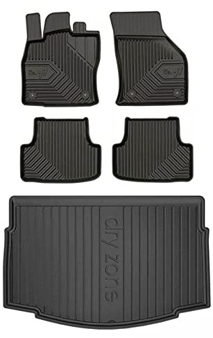 MOTOS Satz Gummifußmatten und Kofferraummatten passend für Volkswagen Golf VII 2012-2020 Hatchback, unterer Laderaumboden, 5-türig Verbessern Sie Ihren Reisekomfort mit Antirutschmatte Auto 3D- Allwet