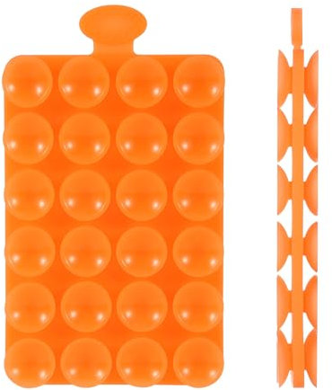 PEUTIER Silicona Doble Cara Ventosa para Movil, 1,4cm de Diámetro Soporte de Succión del Teléfono Manos Libres Suction Cup Phone Holder para Dispositivos Móviles Vidrio Espejo (Naranja Cristal)