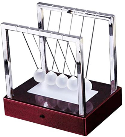 Glowing Newton Swing Ball, Newtons Cradle LED Light Up Energy Home Office Science Toys Home Decor for Home Study Decor Office Desk Ornament Gift (B)