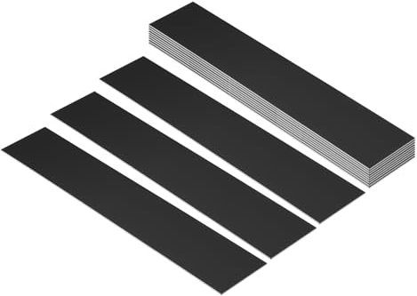 PATIKIL 10x2 Blank Name Plates, 12 Pack Custom Engraved Name Plate Rectangle Laser Engraving Blanks for Personalized Nameplates Office Desk DIY Painting Supplies, Black, White