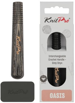 KnitPro Oasis Inter. Häkelnadel mit Holzgriff Grey Onyx - 1Stk