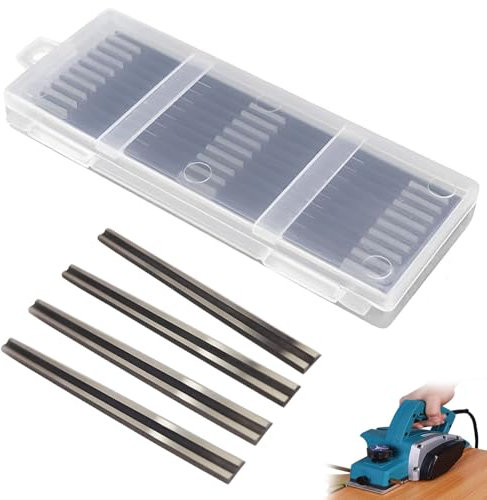 Hocklliy 14Pcs Planer Blades,Reversible Electric Planer Blades,Reversible Planer Blades 82mm,Planer Blades With Two Cutting Edges,for Makita And Others,Professional DIY Woodworking Suitable