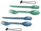 FVFVAHO Cuillère-fourchette multifonction 3 en 1 pour camping, cuillère, fourchette et couteau (vert foncé, bleu foncé)
