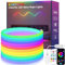 KANTUTOE Neon LED Lights Strip, 3m LED Rope Lights with Music Sync, 5V USB Flexible IP67 Waterproof Remote APP Control Gaming Neon Lights, Rope LED Lights for Bedroom Oudoor Décor