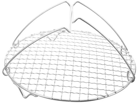 PRETYZOOM Rejilla De Vapor Redonda Inoxidable Con Asas Soporte Multiusos Para Cocción Freidoras De Aire y Ollas Arroceras