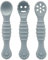 Cucchiaino Svezzamento, 3 Pezzi Cucchiaino Svezzamento Silicone, 2 in 1 Cucchiaio per Pappa con Scanalature della Dentizione, Precucchiai per Neonati senza BPA, Cucchiai per Apprendimento per Bambini