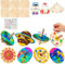 Teneytoyz 18 Stück Holzkreisel Bastelset Kinder, Holz Planeten Kreisel zum Basteln Holzbastelset Bastelidee Kindergeburtstag Kreativ Spielzeug Geschenk Kinder Mädchen Jungen 4 5 6 7 Jahre