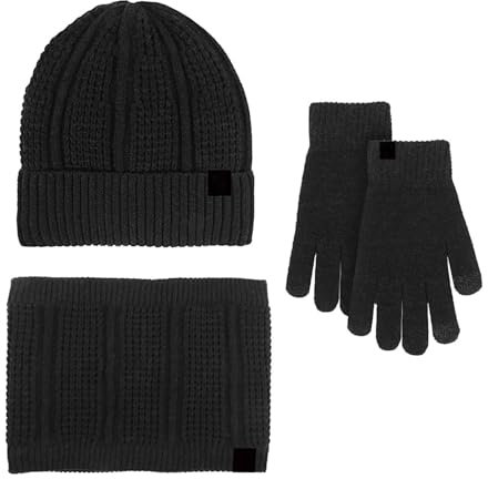 Surttan Schal Und Mütze Damen Set Kaschmir Kaschmir Hüte Mit Bommel Dicker Wollmütze Plüsch Strickhandschuhe Kuschelig Winterschal Gestrickte Winter Caps Gloves Flauschig Damenschal Winterset