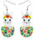 KATELUO Acryl Ostern Ohrringe, Clip-on Dangle Hänger, Weiß mit Rosa, Legierung, Ostern, 2 Count, Rund