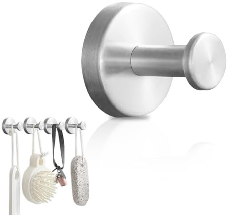 HhBdy Heavy Duty Suction Cup Hooks No-Drill Hooks Steel for Bathroom Silver | Extra Strong Stainless Steel Vacuum Hooks, No Drill Waterproof & Rustproof for Bathroom Kitchen