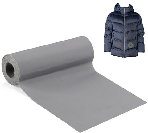 Selbstklebender Textilkleber für Stoffe, 10cm*2m Nylon Reparaturflicken, Wasserdicht Flicken Patches, Reparaturset für Daunenjacken, Nylon Reparaturset für Zelt Raincoats Kleidung (Grau)