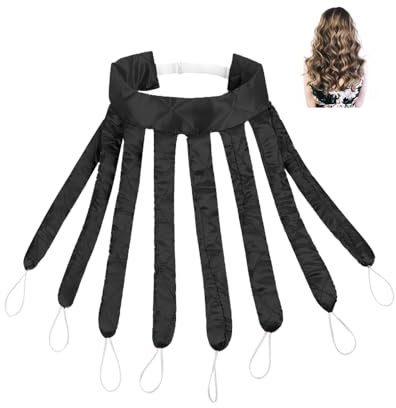 YZROHYI Haare Locken Ohne Hitze, Hitzefreie Lockenwickler Octopus Heatless Curls Band, Locken Über Nacht Haarwickler, Locken Band zum Schlafen, Hair Curler Overnight Blowout -Schwarz
