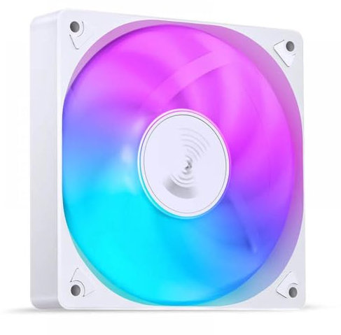 120mm ARGB PC Case Fan Compatible with Cooling With 5V 3PIN/4PIN PWM CPU Support RGB Front And Reverse Installation(Color White)