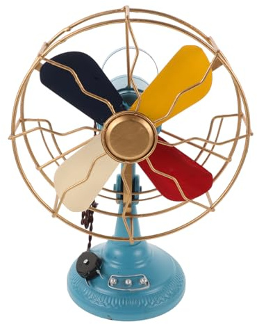 Mobestech Handgefertigtes Retro Ventilator Modell aus Eisen mit Fächerförmiger Form und Eleganter Vintage Dekoration für Schreibtisch und Wohnzimmer