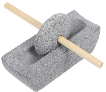 Gatuida 1ensemble Moulin à Pierre Traditionnel Chinois Pour Thé Et Café Meuleuse Manuelle Pierre à Condiments à Manivelle Outil De Cuisine Pratique Pour Maison Et Voyage