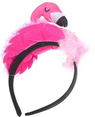 FONDOTIN Flamingo Kopf Accessoire aus Velour und Satin für Kinder und Jugendliche Kreative Kopfbedeckung Flamingo für Sommerferien Geburtstagsfeiern und Aktivitäten